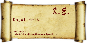 Kajdi Erik névjegykártya